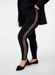 Legging en viscose à rayures imprimé léopard, Black W. Leo, Model image number 0