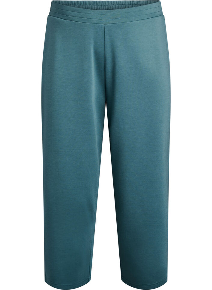 Pantalon 7/8 en modal mélangé avec poches, Vert, Packshot image number 0