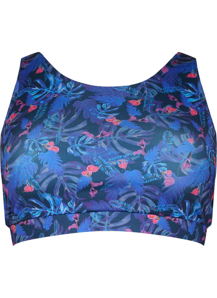 Soutien-gorge de sport avec imprimé, Blue Leaf AOP, Packshot image number 0
