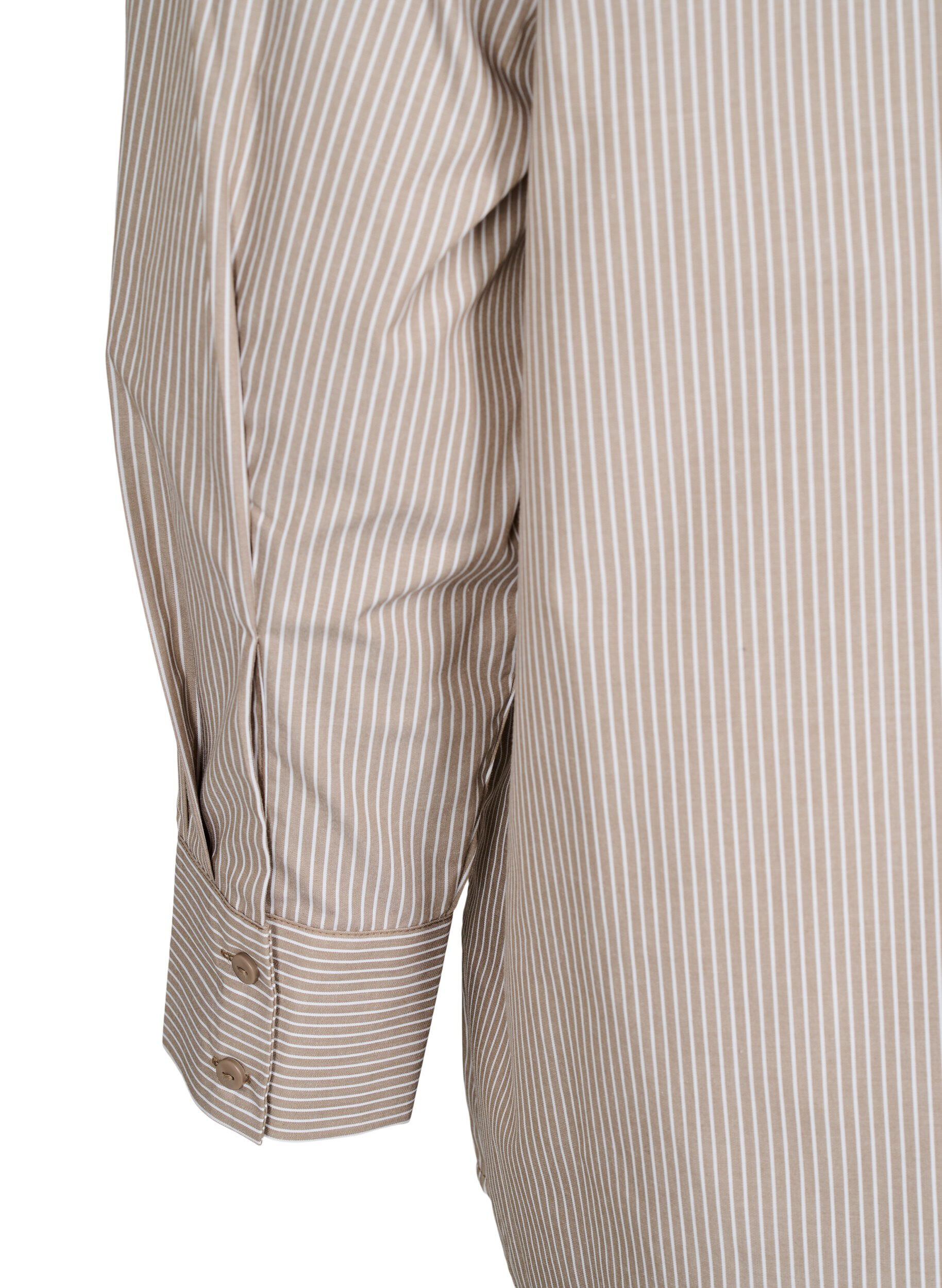 Zizzi Chemise ray&eacute;e ample &agrave; manches longues, Marron, Packshot image number 3