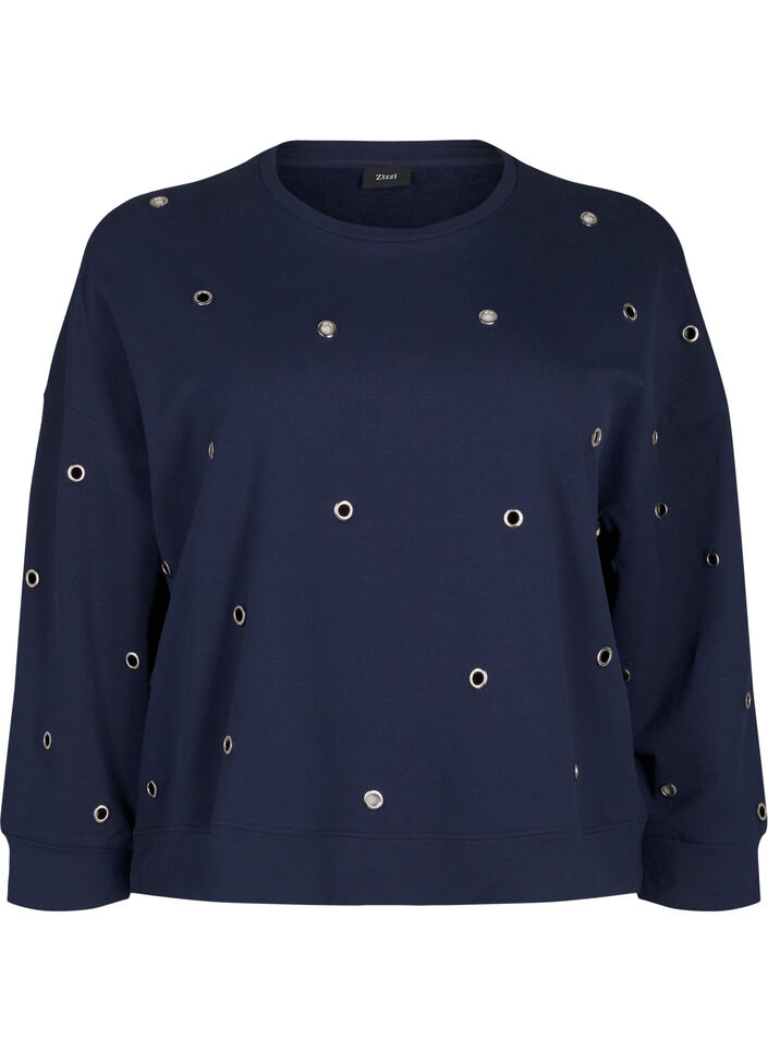 Sweat-shirt avec œillets, Bleu, Packshot image number 0