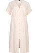 Robe midi en lin et viscose fendue sur le devant, Beige, Packshot image number 0