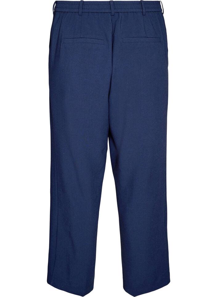 Pantalon de tailleur taille haute et coupe droite, Bleu, Packshot image number 1