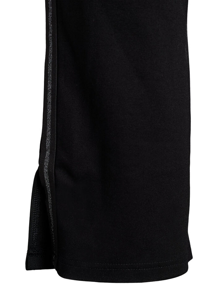 Legging avec bande pailletée et fentes, Noir, Packshot image number 3