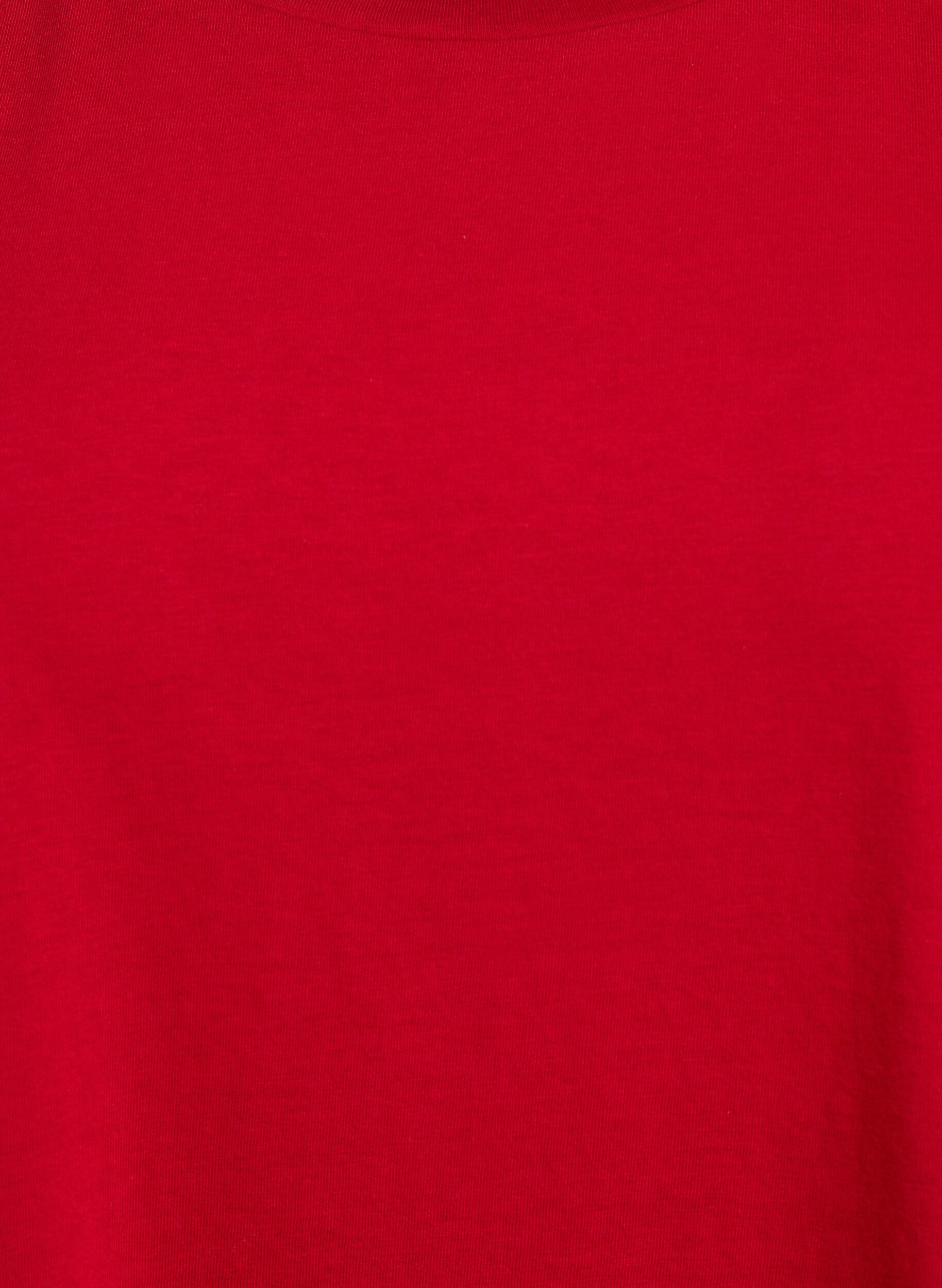 Zizzi T-shirt &agrave; manches courtes en coton m&eacute;lang&eacute;, Rouge, Packshot image number 2