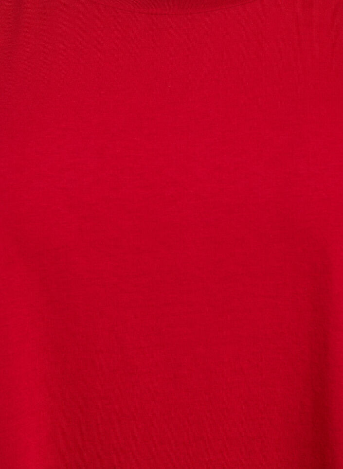 T-shirt &agrave; manches courtes en coton m&eacute;lang&eacute;, Rouge, Packshot image number 2