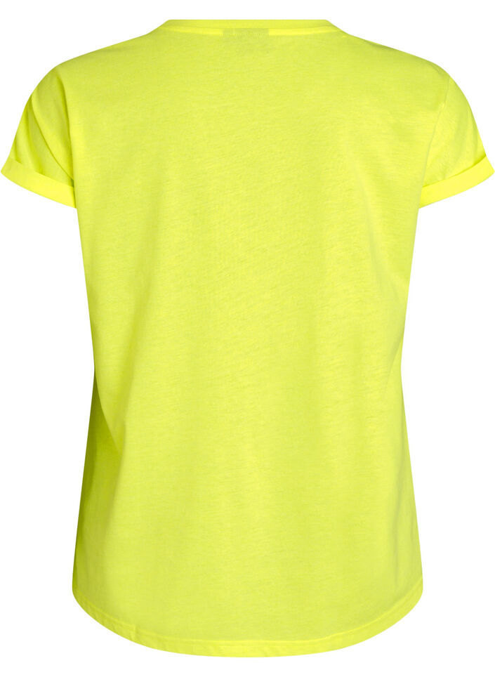 T-shirt en coton n&eacute;on, Jaune flashy, Packshot image number 1