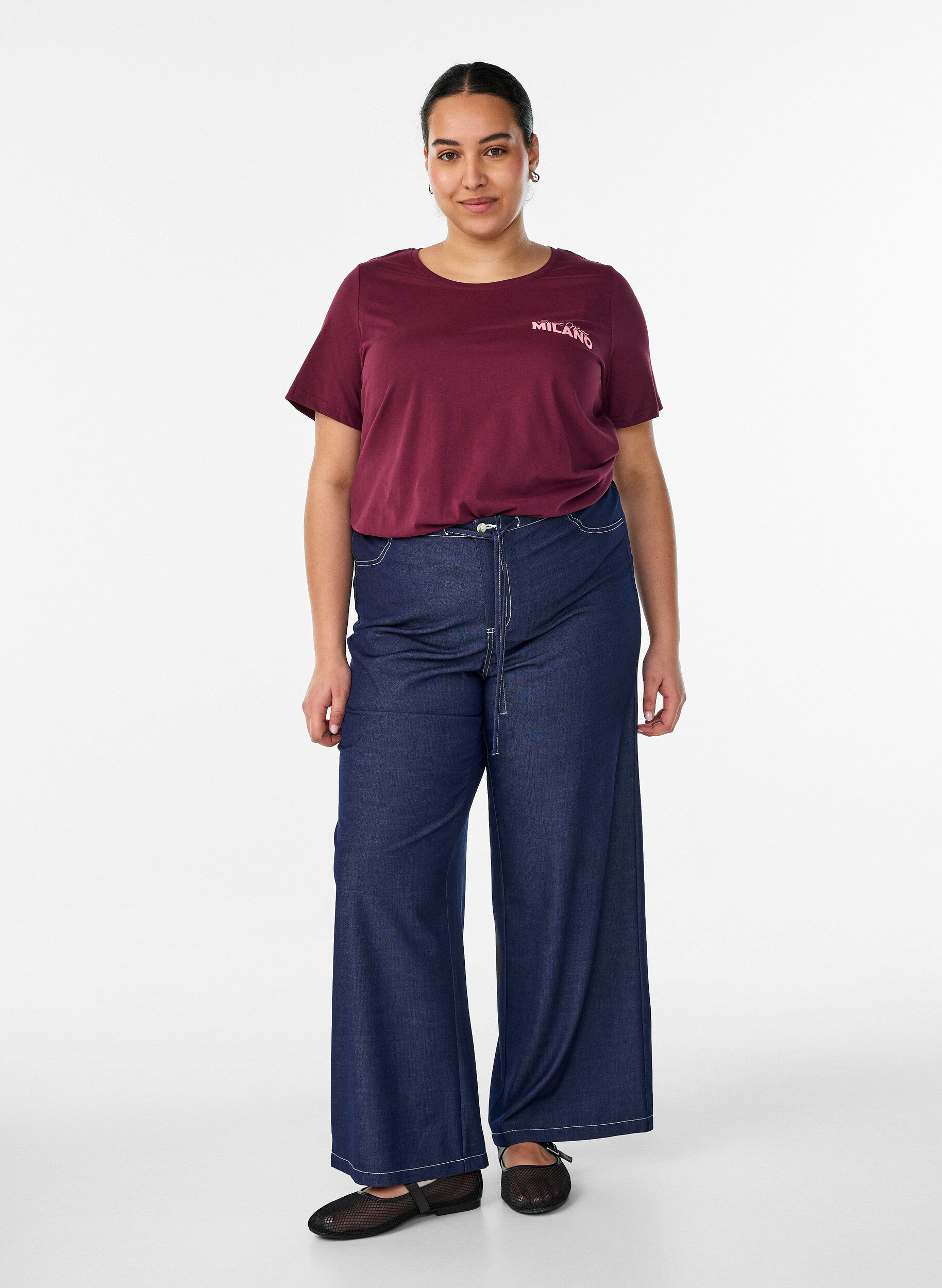 ZizziT-shirt imprim&eacute;, Bordeaux, Model image number 1