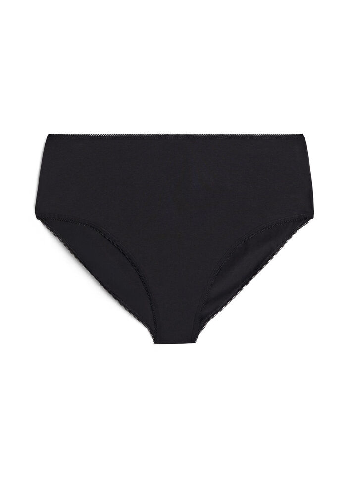 5-pack culottes en coton avec taille normale, Noir, Packshot image number 2