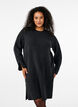 Robe en tricot avec des fentes, Dark Grey Melange, Model image number 0
