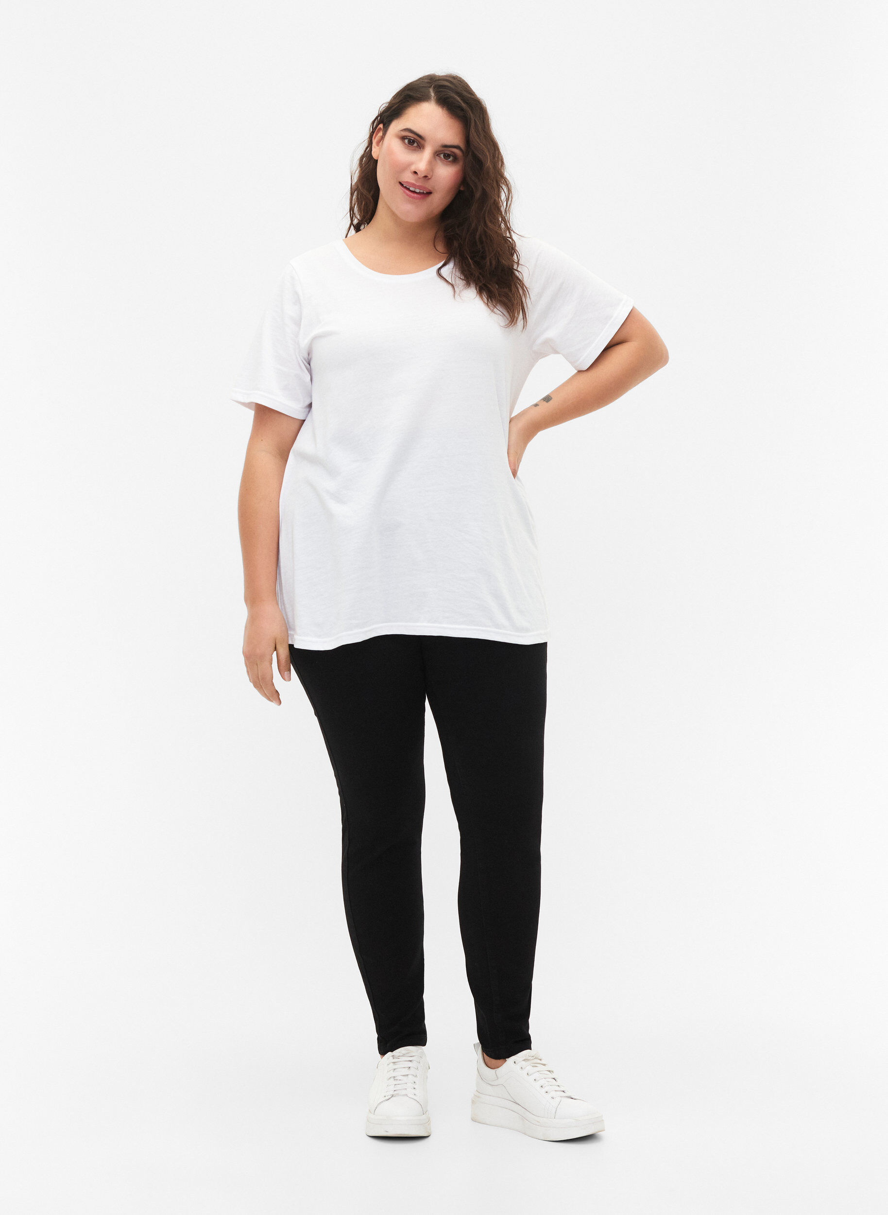 Zizzi FLASH - Jegging ajust&eacute; &agrave; taille haute, Black, Model image number 0