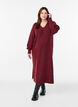 Robe en maille &agrave; manches longues et col V, Bordeaux, Model image number 0