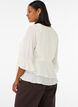 Blouse &agrave; manches 3/4 et volants, Vanille, Model image number 3
