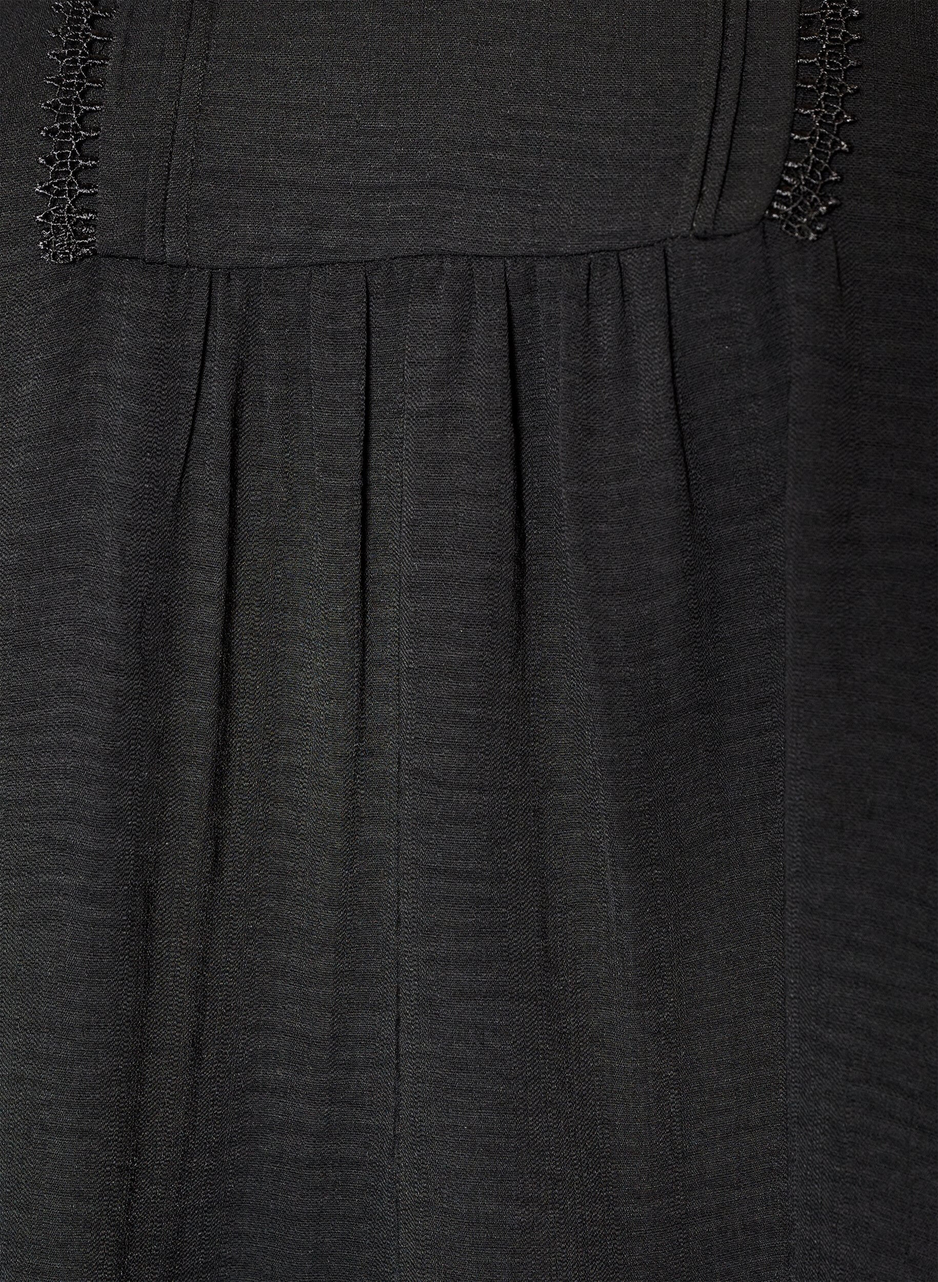 ZizziBlouse avec col en V et bande en crochet, Noir, Packshot image number 2