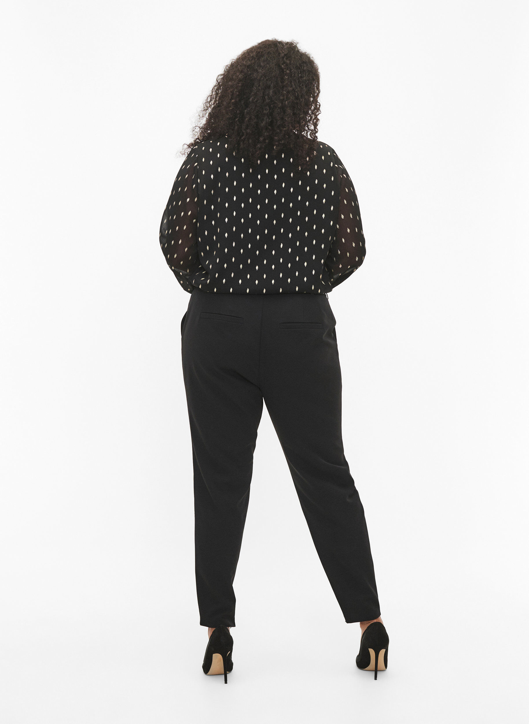 Zizzi Pantalon avec des fermetures &eacute;clair au niveau des chevilles, Black, Model image number 1