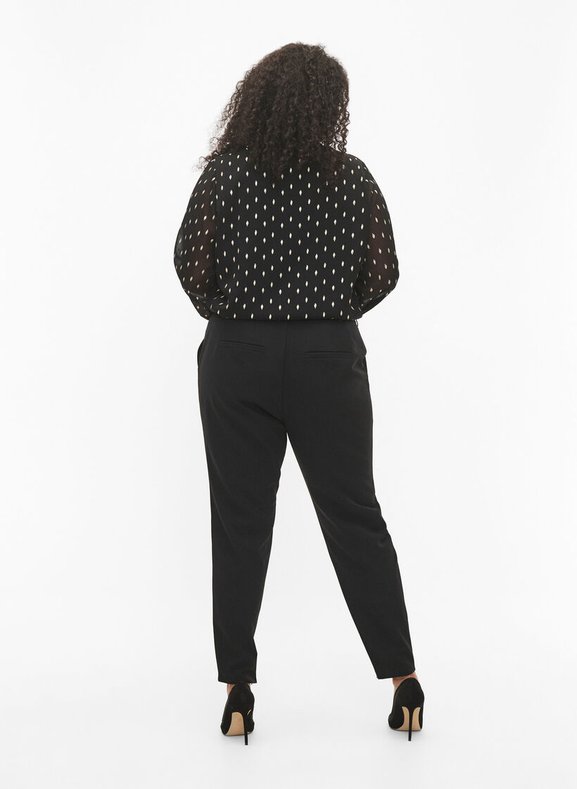 Pantalon avec des fermetures éclair au niveau des chevilles, Black, Model image number 1