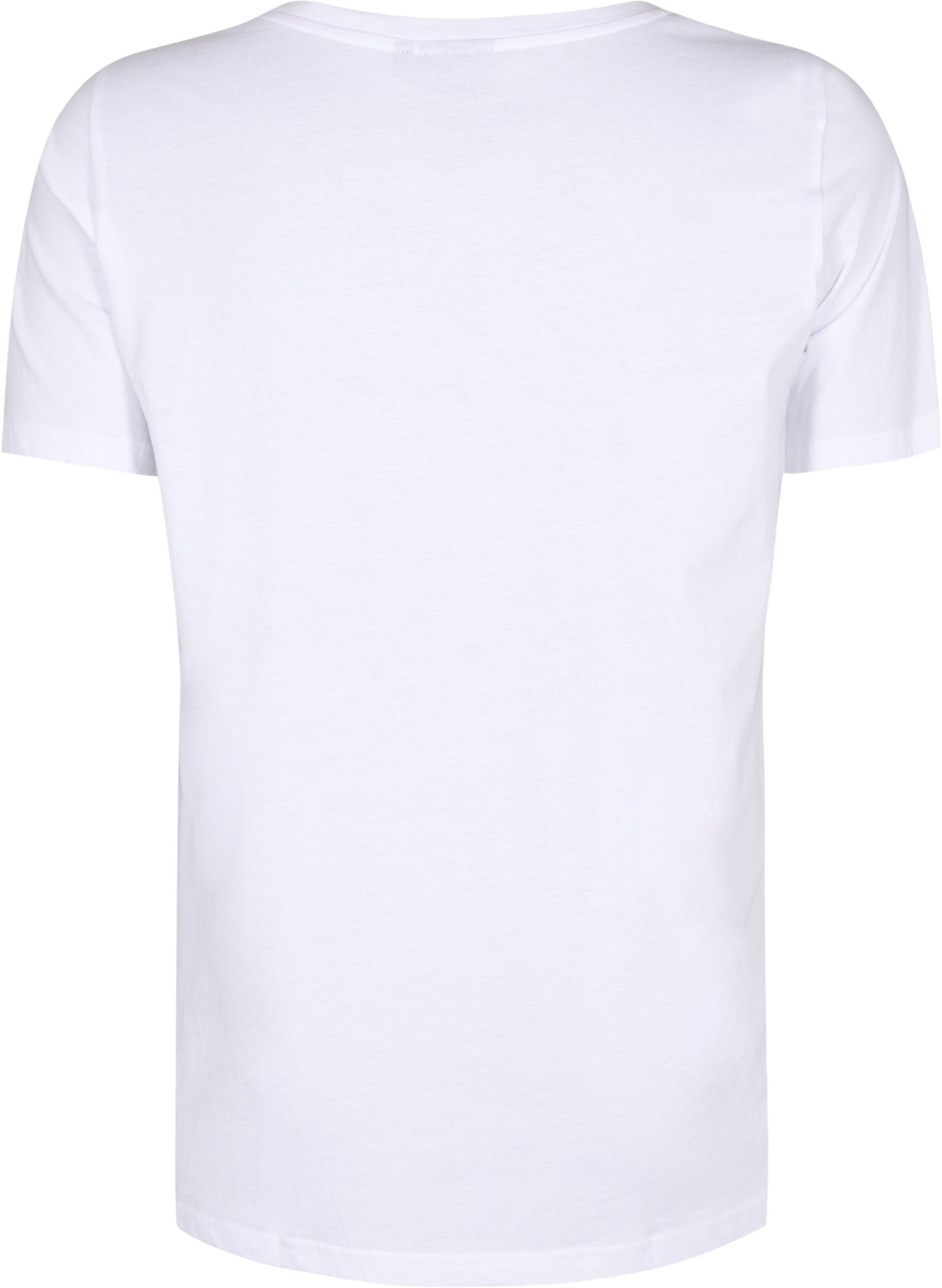 Zizzi T-shirt en coton avec motif, B. White w. Sulphur, Packshot image number 1