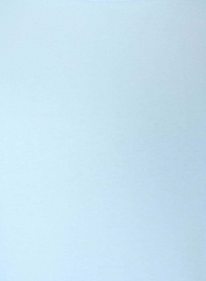 T-shirt en coton avec bords ondul&eacute;s contrastants, Bleu Clair, Packshot image number 2