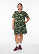 Robe T-shirt courte en jersey de coton, Vert Kaki, Model image number 1