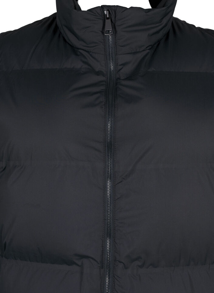 Gilet long avec poches et fermeture &eacute;clair &agrave; double sens, Noir, Packshot image number 2