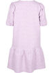 Robe à manches courtes avec col en V et structure florale, Regal Orchid , Packshot image number 1