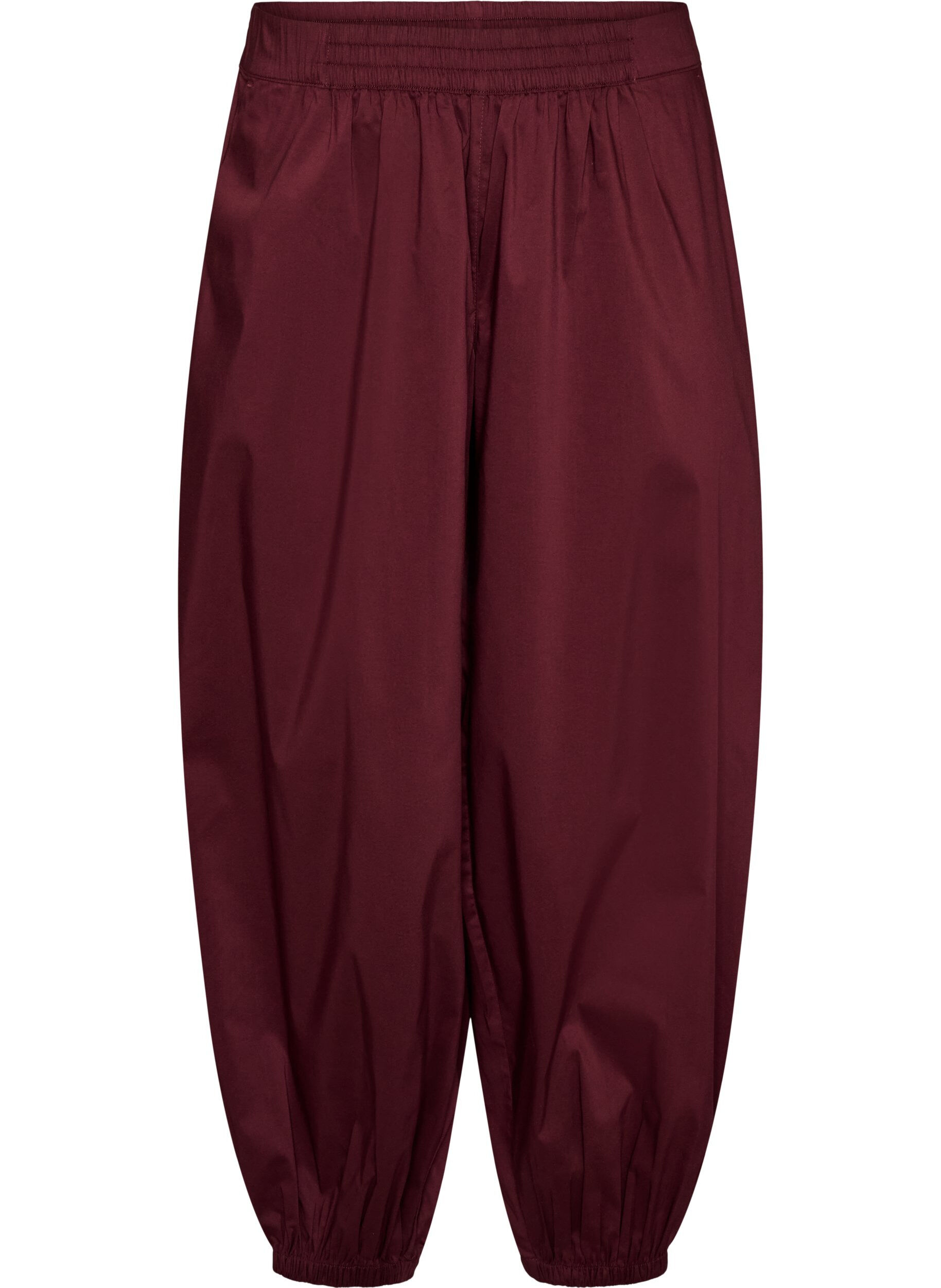 ZizziPantalon ballon avec poches et ceinture &eacute;lastique, Bordeaux, Packshot image number 0