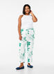 Pantalon taille haute en viscose, Vert, Model image number 0