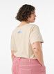T-shirt en coton avec imprim&eacute;, Beige, Model image number 2