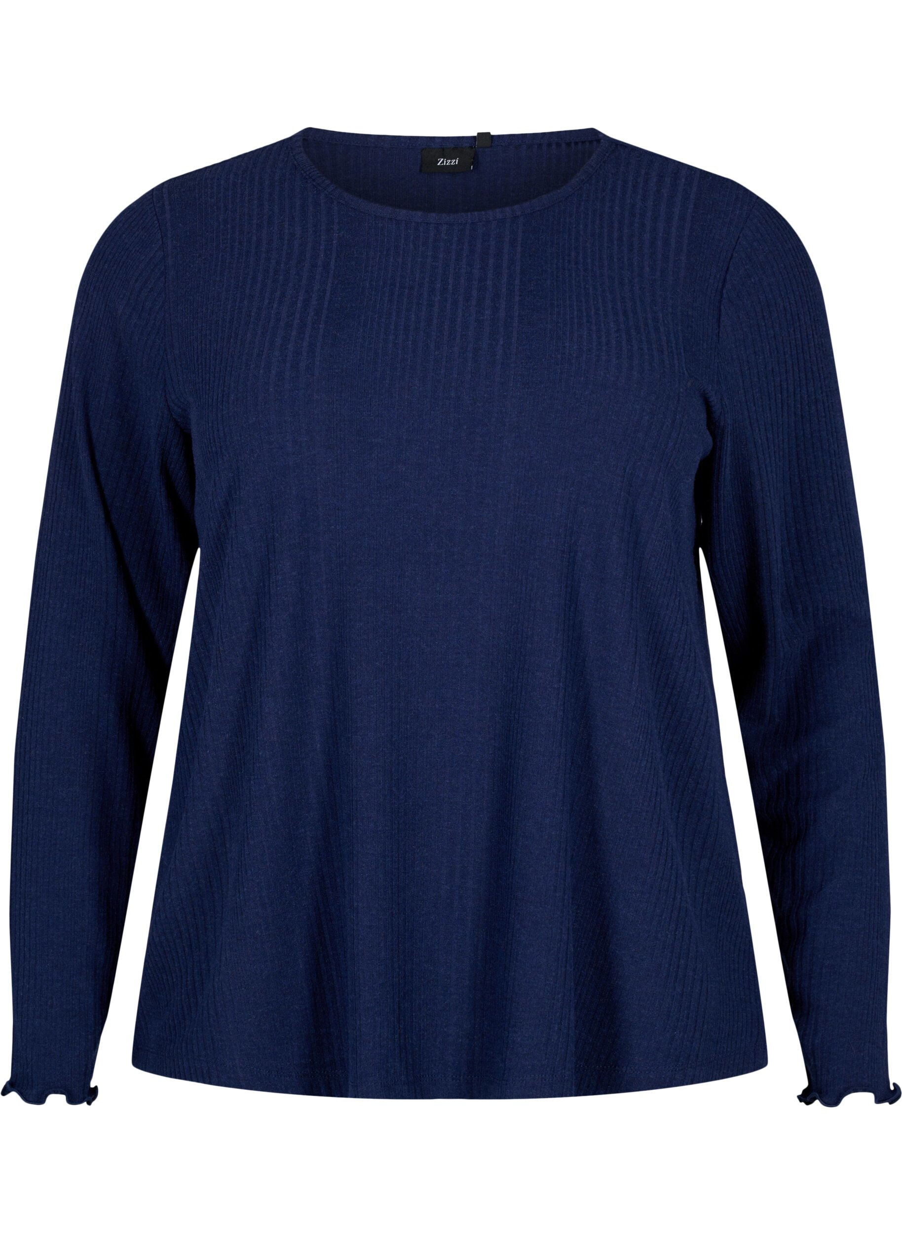 Zizzi Chemisier &agrave; manches longues avec des rayures, Night Sky Mel., Packshot image number 0
