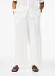Pantalon large en lin et viscose, Blanc, Model image number 2
