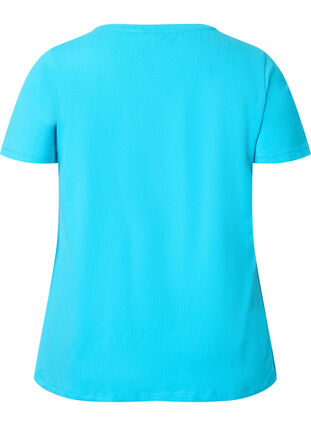 T-shirt en coton uni basique, Blue Atoll, Packshot image number 1
