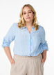 Chemise en lin et viscose avec manches 3/4, Bleu Clair, Model image number 0