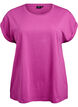 T-shirt &agrave; manches courtes en m&eacute;lange de coton, Violet, Packshot image number 0