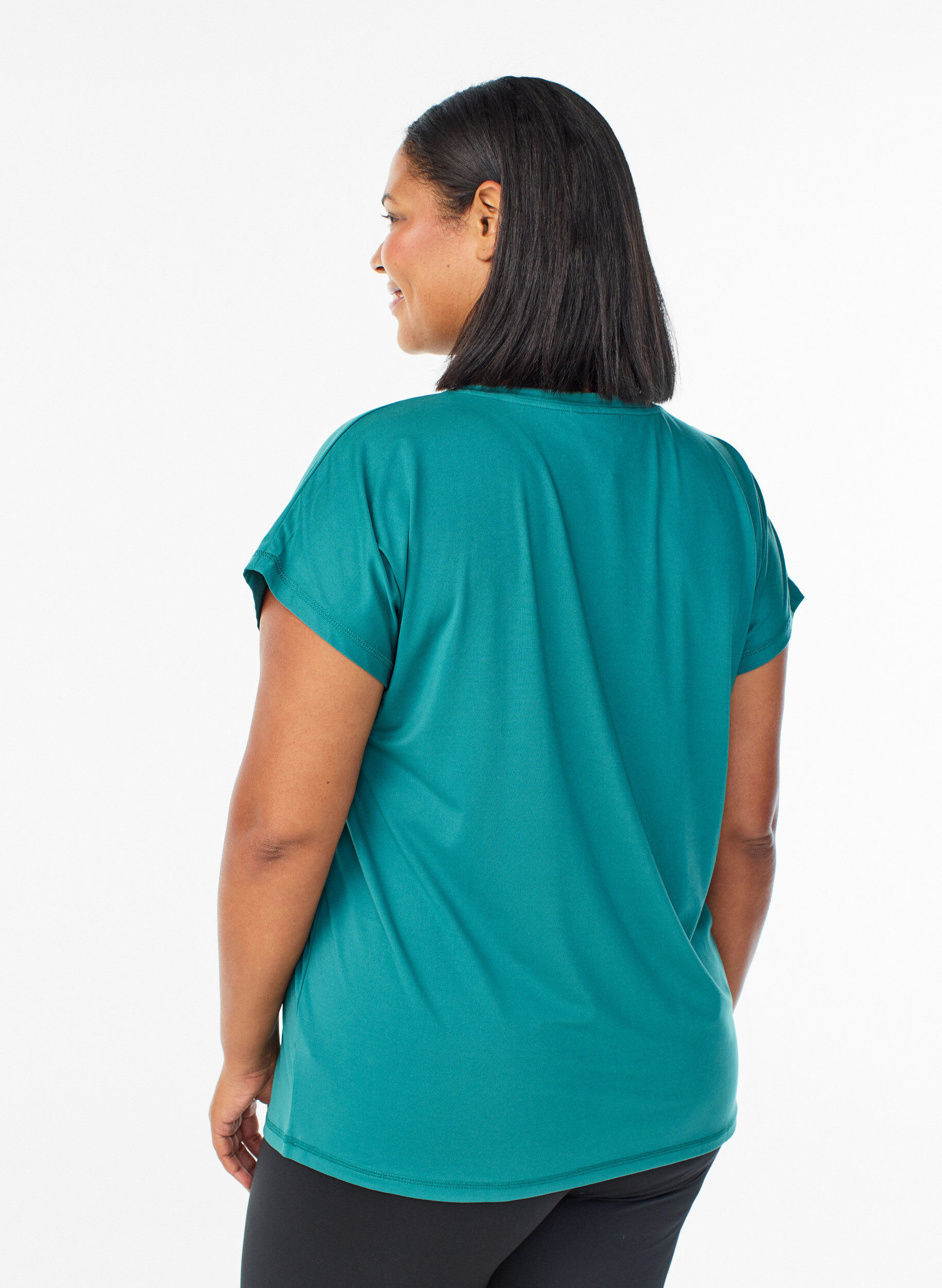 ZizziT-shirt de sport couleur unie, Bleu p&eacute;trole, Model image number 2