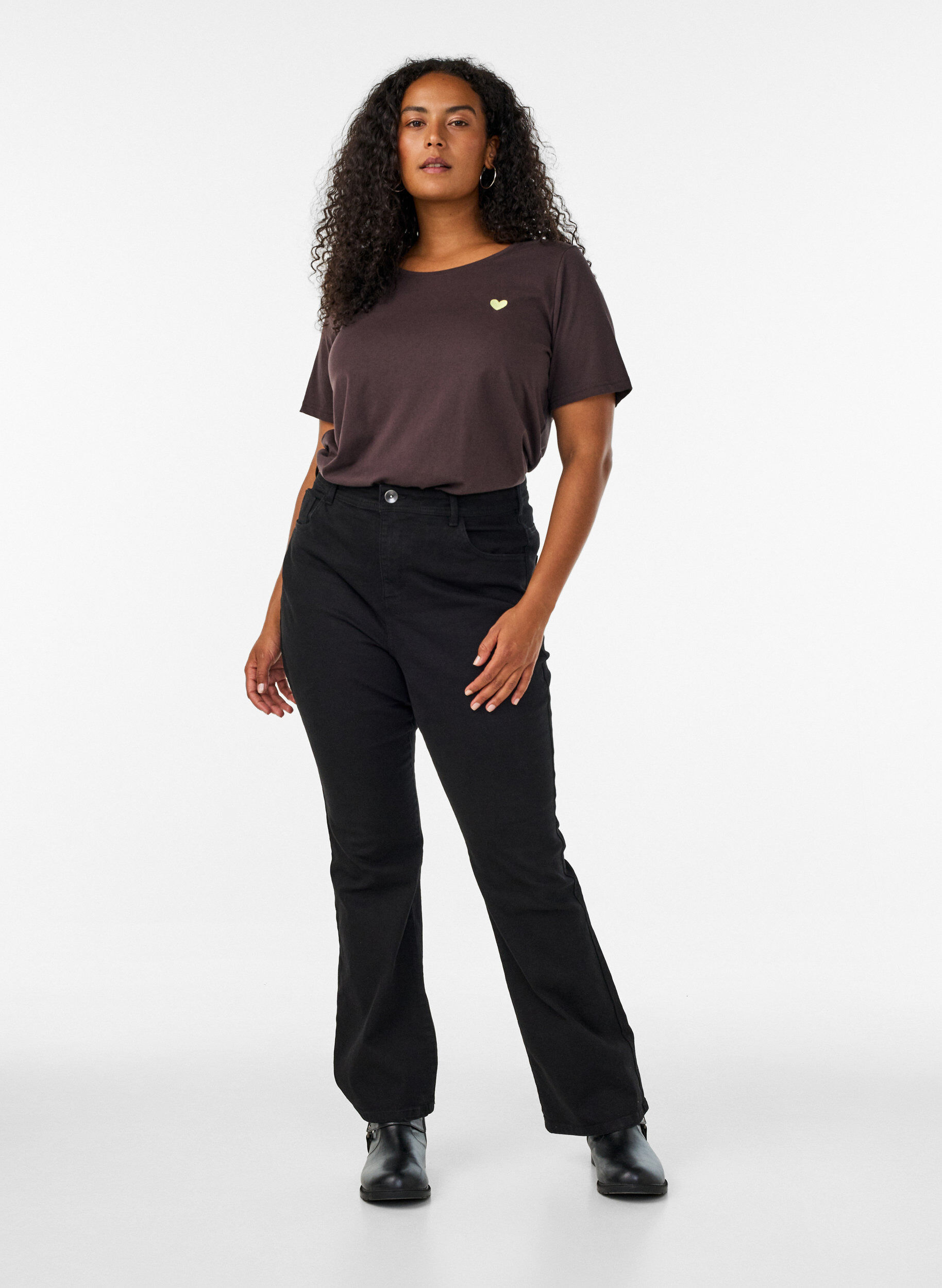 ZizziT-shirt imprim&eacute;, Marron, Model image number 1