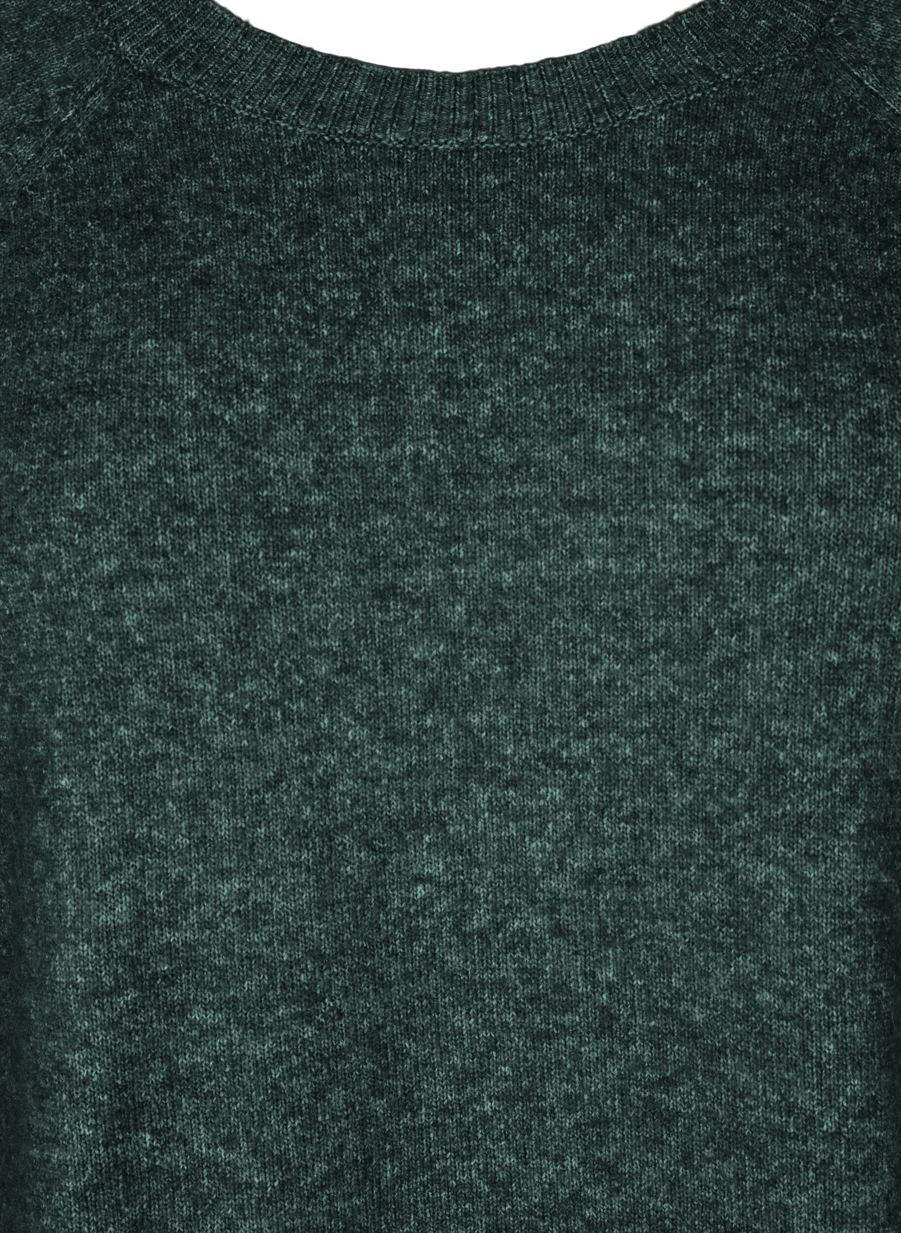 Zizzi Robe courte en maille &agrave; col rond, Vert fonc&eacute;, Packshot image number 2