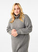 Longue robe en maille avec col roulé, Medium Grey Mel., Model image number 2