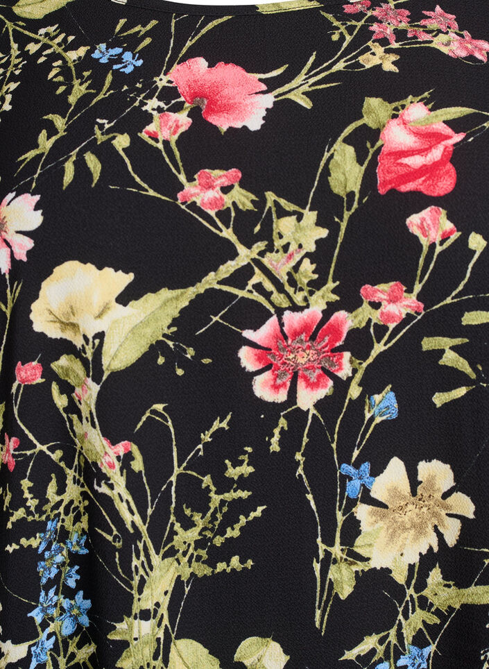 Robe &agrave; manches courtes avec imprim&eacute;, Noir, Packshot image number 2