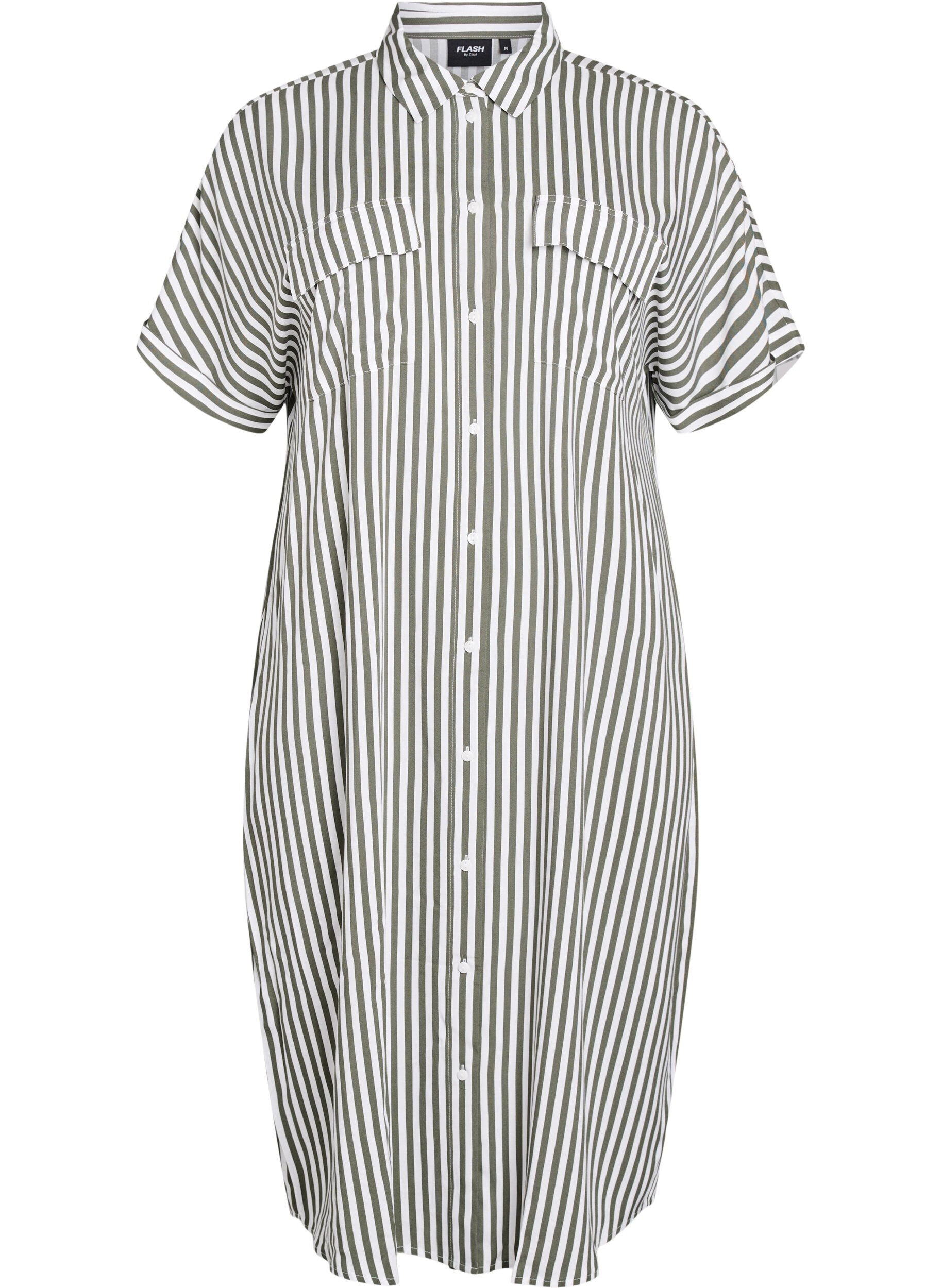 ZizziRobe chemise longue avec manches courtes, Vert, Packshot image number 0