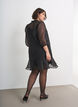 Robe courte en organza avec ourlet &agrave; volants, Noir, Model image number 2