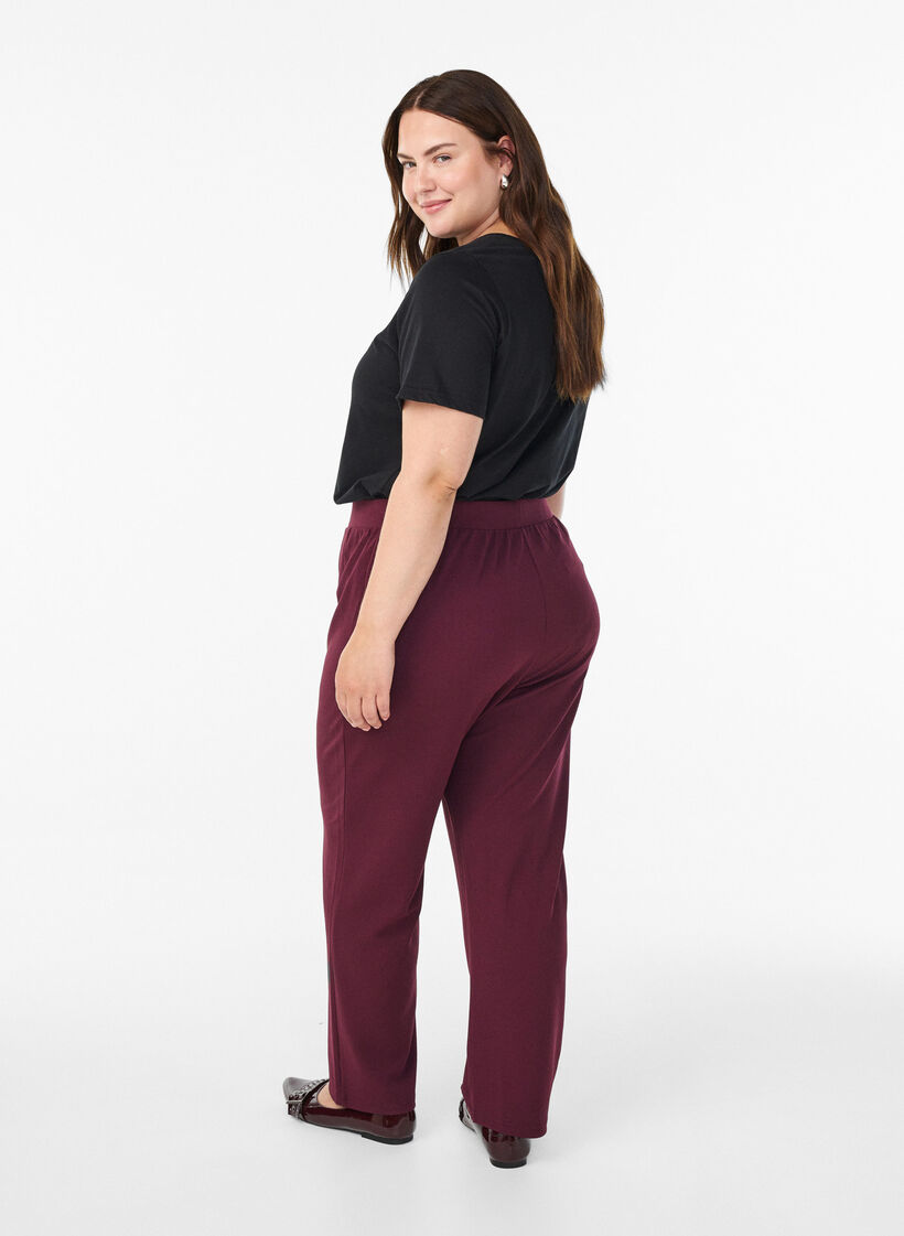 Pantalon &agrave; coupe droite, Bordeaux, Model image number 1