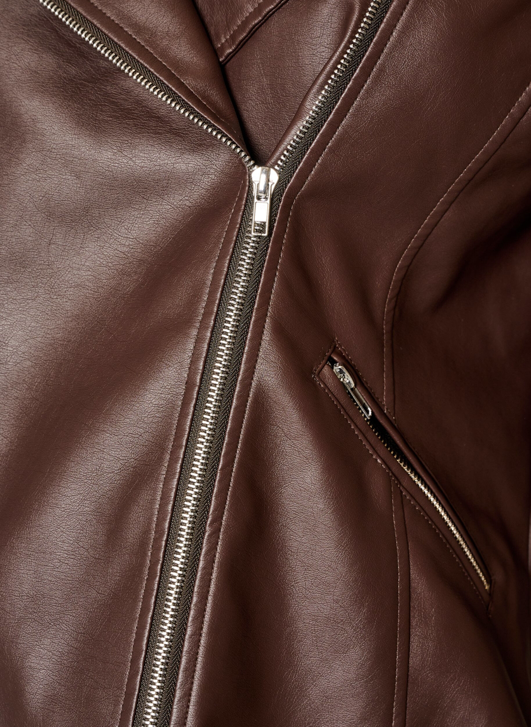 ZizziVeste biker en similicuir, Marron, Packshot image number 2