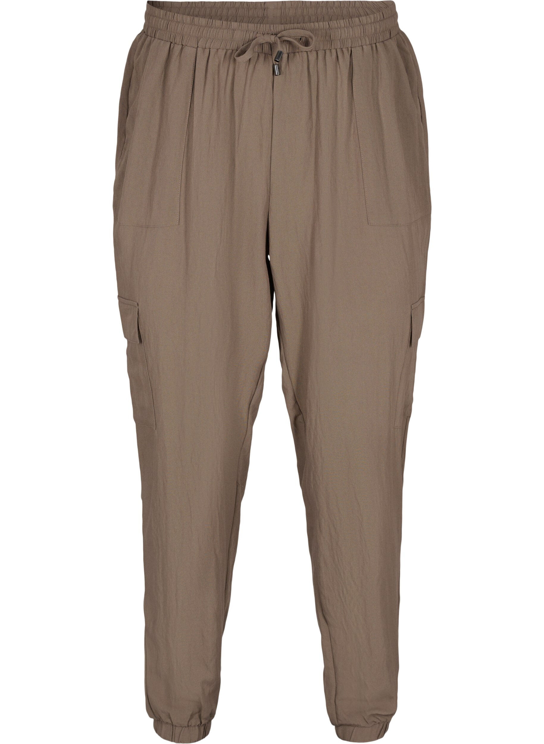 Zizzi Pantalon ample en viscose avec de grandes poches, Falcon, Packshot image number 0