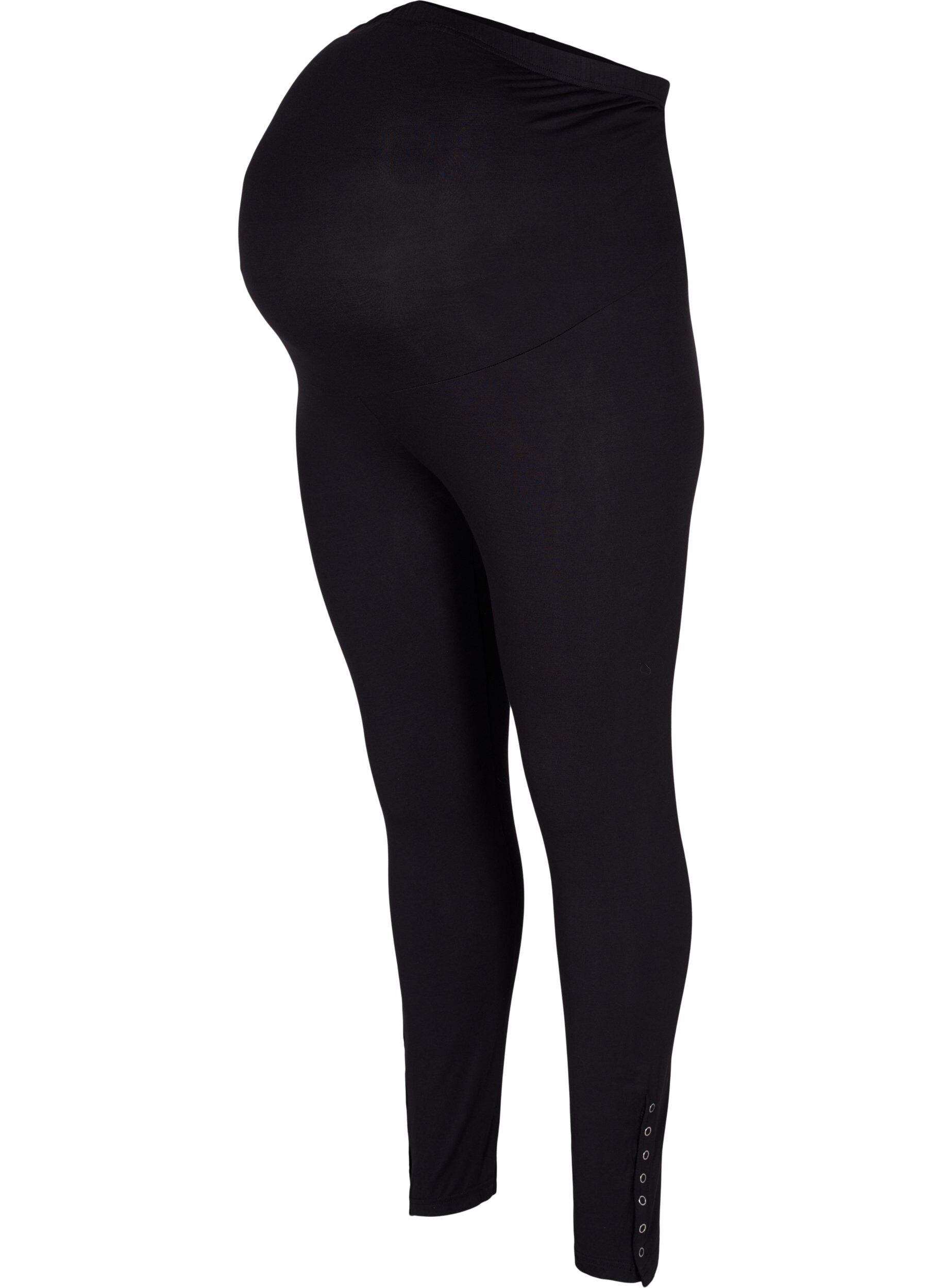 Zizzi Leggings de grossesse en viscose avec boutons, Black, Packshot image number 0