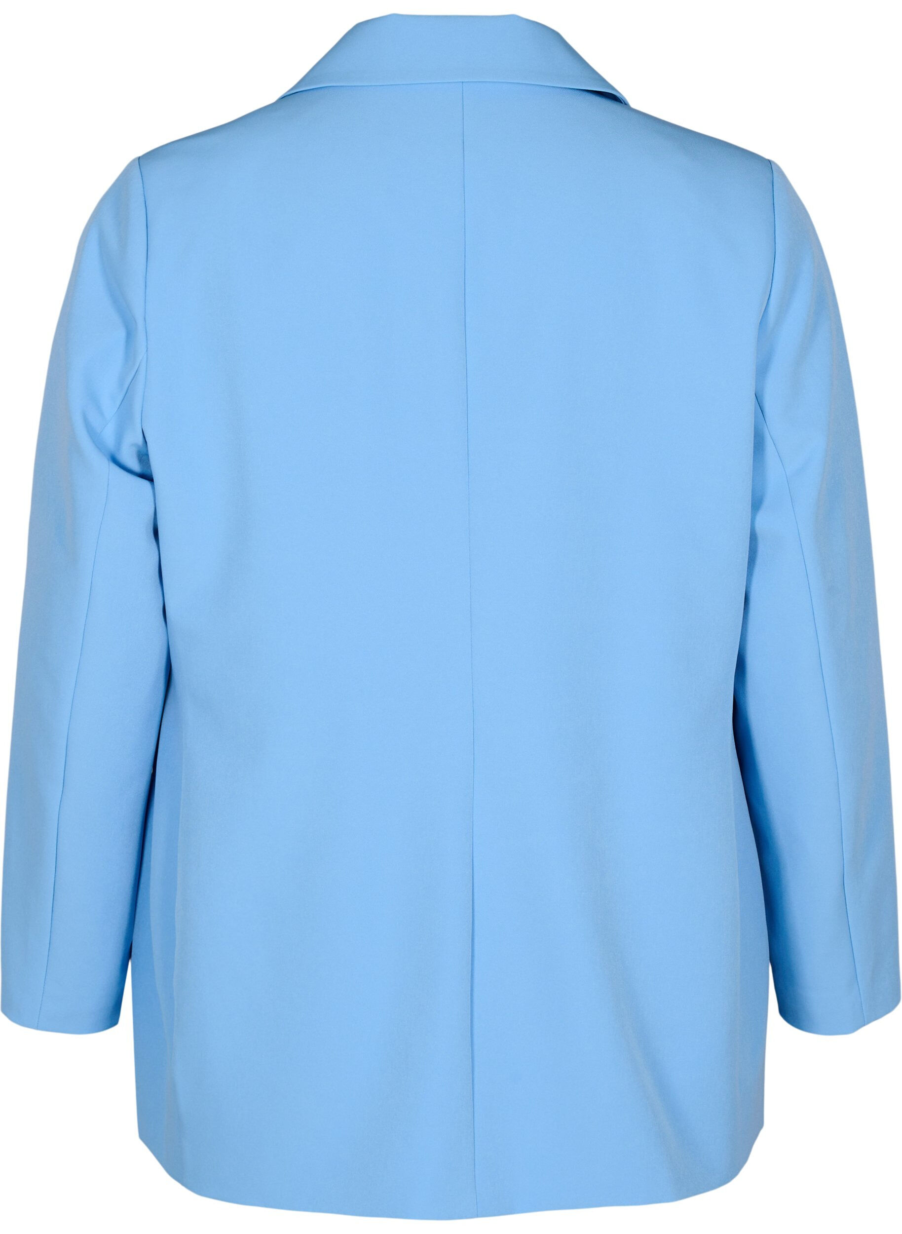 Zizzi Blazer classique avec fermeture boutonn&eacute;e, Bleu Clair, Packshot image number 1