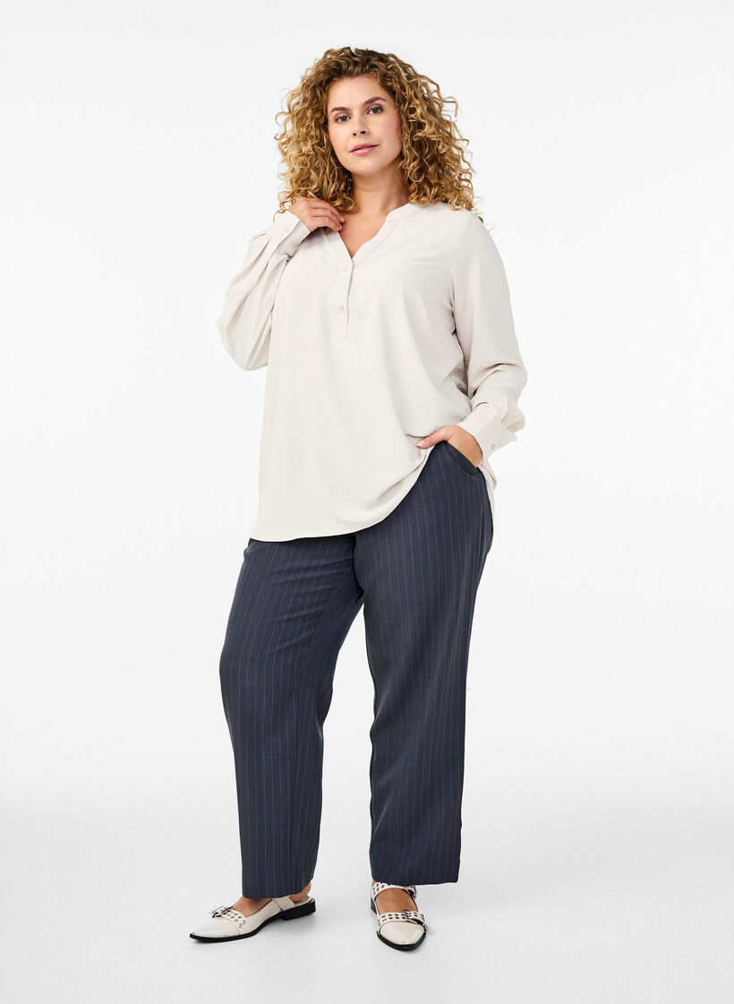 FLASH - Chemisier à manches longues, Beige, Model image number 1