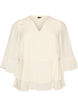 Blouse &agrave; manches 3/4 et volants, Vanille, Packshot image number 0