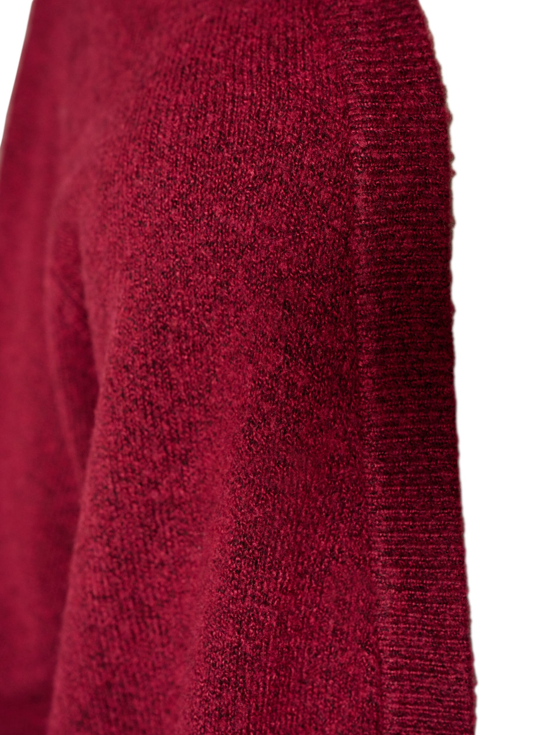 ZizziCardigan en tricot c&ocirc;tel&eacute; avec poches, Bordeaux, Packshot image number 2