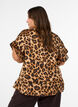 Blouse avec imprim&eacute; l&eacute;opard et volants, Marron, Model image number 2