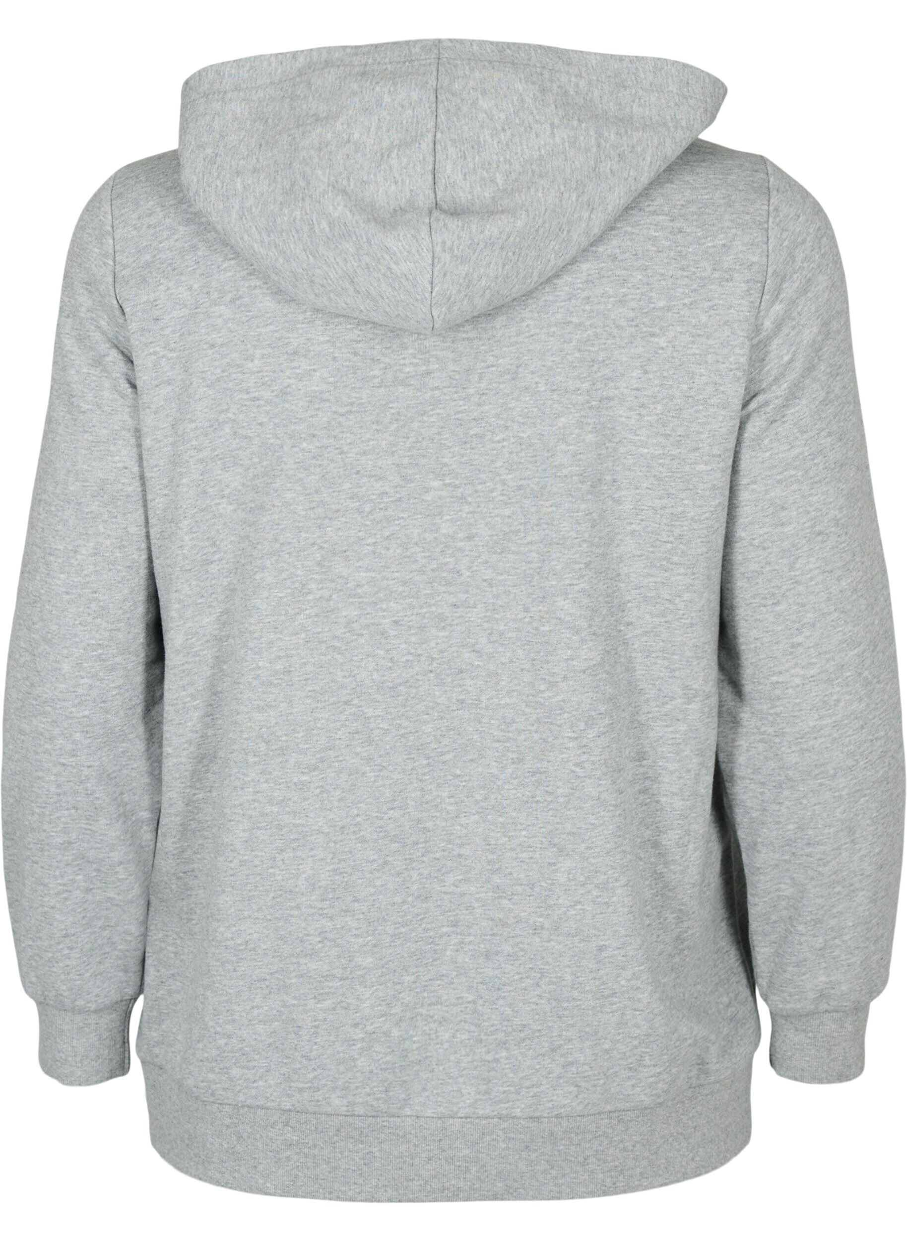 Zizzi Sweat &agrave; capuche, Light Grey Melange, Packshot image number 1